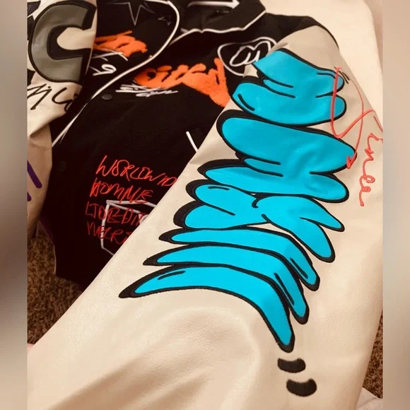 SOLD- Varsity Jacket - Graffiti Style - Picture 8 of 9